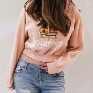 Polaroid cropped hoodie